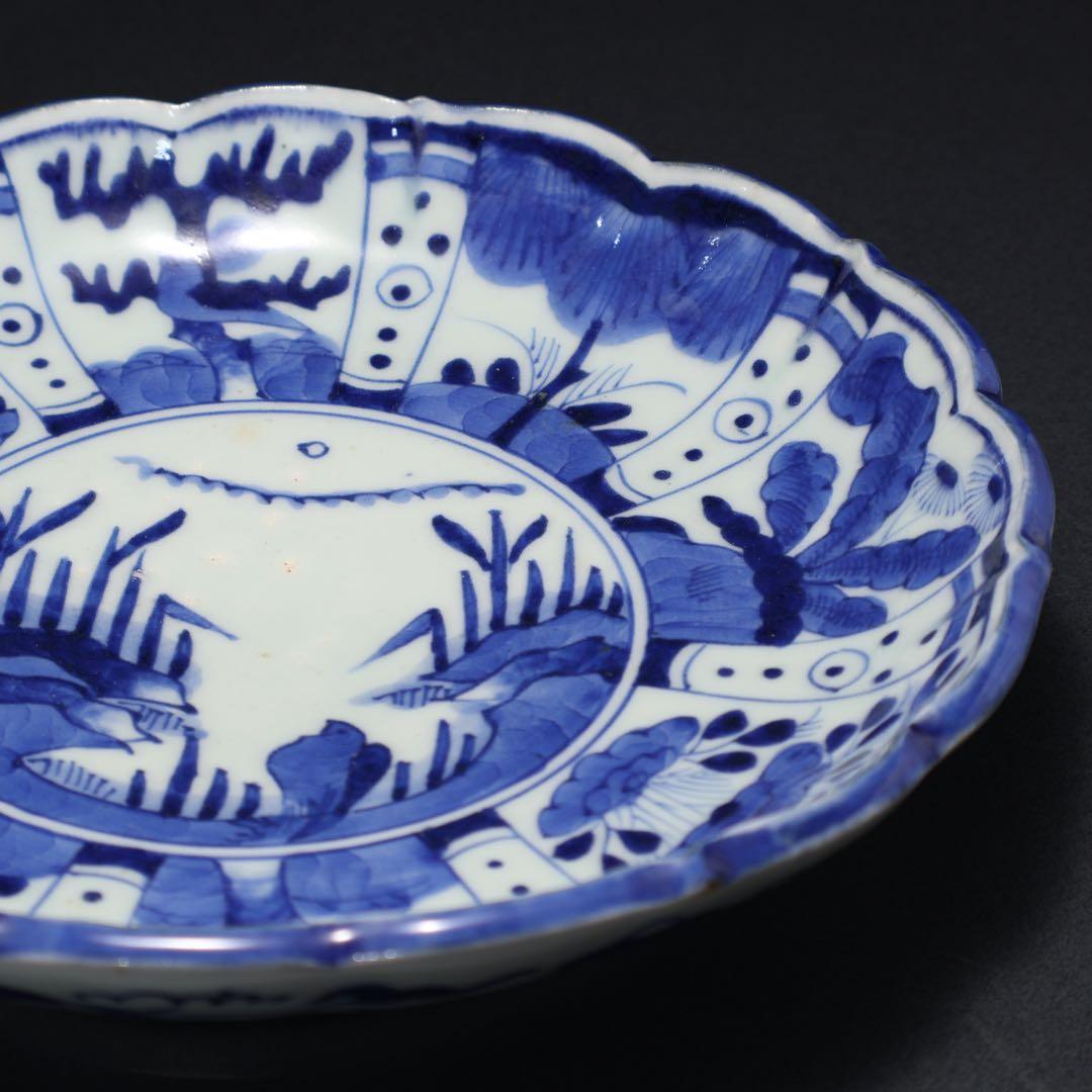 伊万里染付花鳥図七寸皿　∅21㎝　骨董　古伊万里　R0027w3B3