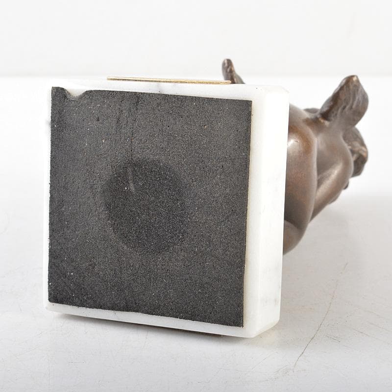 彫刻家　玉野勢三作　ブロンズ像　「ゆめ」 大理石台座　M　R6096