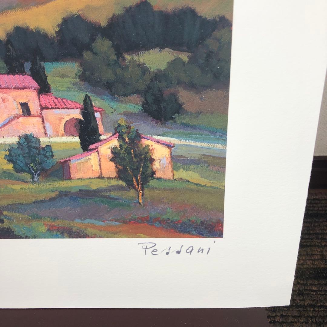 ペッサーニ 「トスカーナの夕映え」 版画(ジクレー) シート 額縁無し
