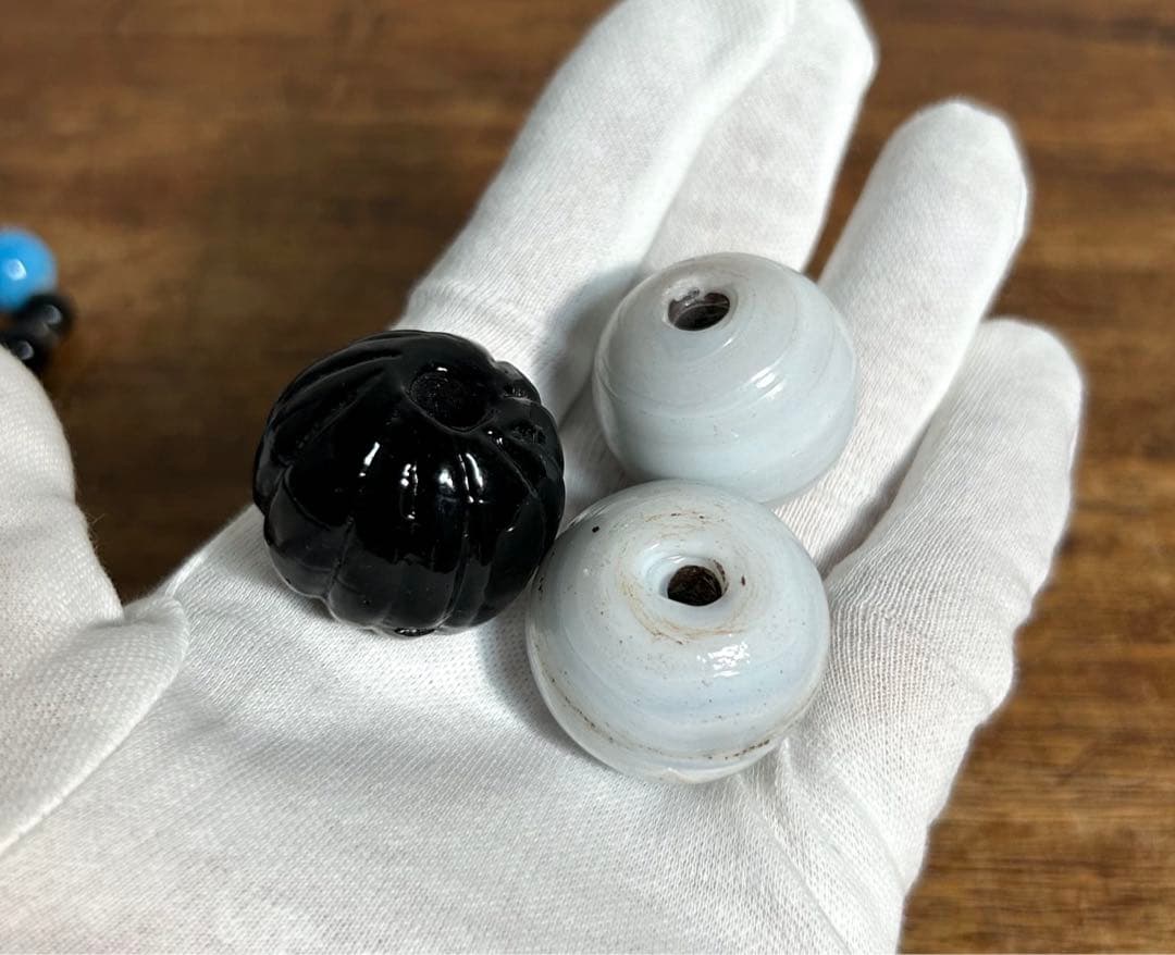 骨董品 アイヌ タマサイ 首飾り シトキ アイヌ玉 蜻蛉玉 ネックレス