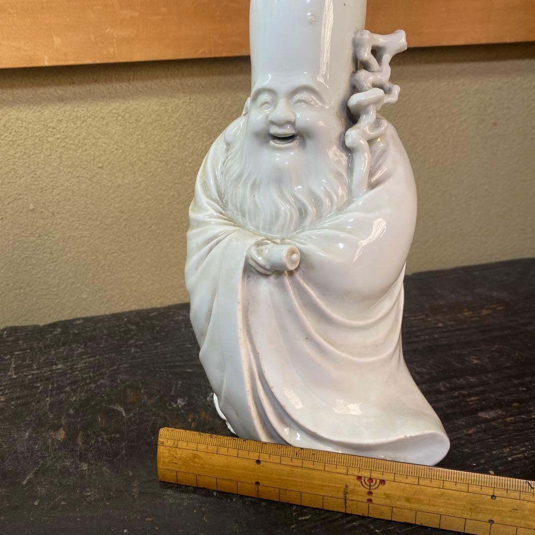 中国古玩 白磁福禄寿人物置物