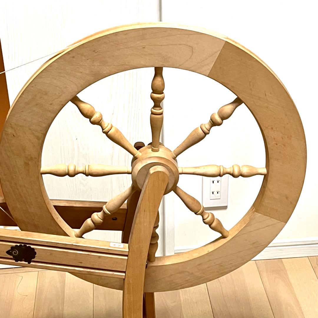 アシュフォード 木製糸車　糸巻　糸紡ぎ機　糸紡ぎ車　手紡ぎ機　紡毛機　羊毛　白木