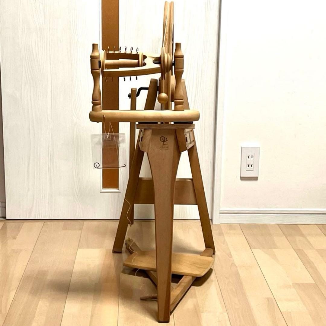 アシュフォード 木製糸車　糸巻　糸紡ぎ機　糸紡ぎ車　手紡ぎ機　紡毛機　羊毛　白木