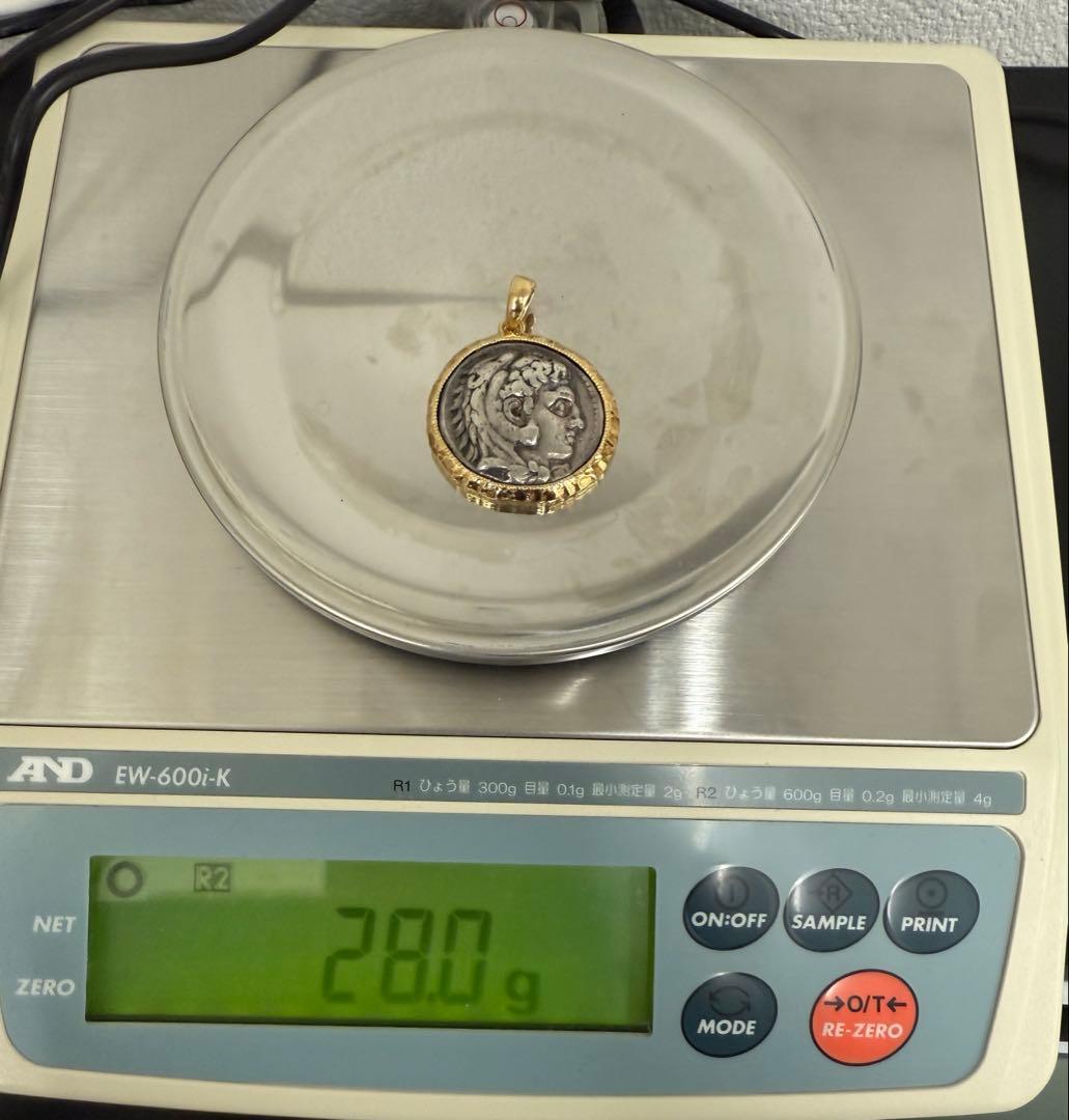 希少・保証書付】テトラドラグマ銀貨 × K18枠 ペンダントトップ 定価40