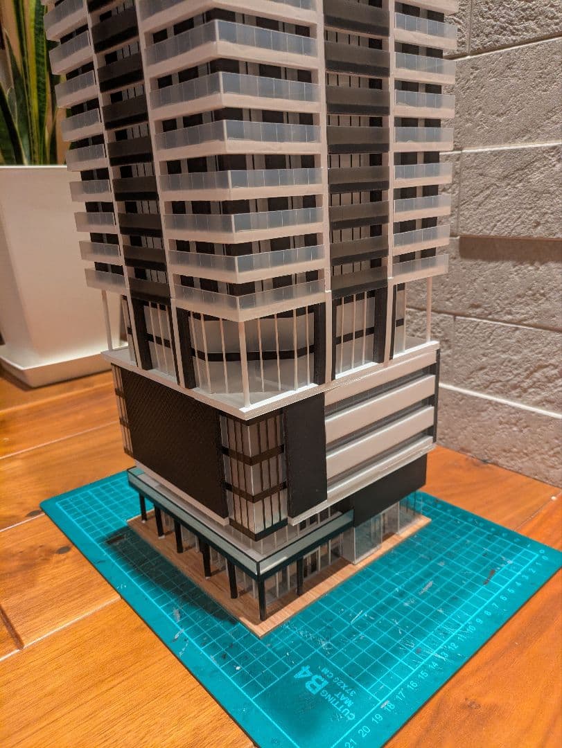 Nゲージ 自作ストラクチャー 高層マンション タワマン ジオラマ