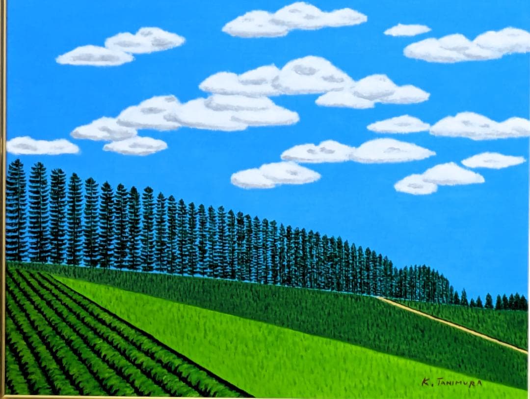 ☆夏の美瑛マイルドセブンの丘・肉筆油彩画・F6キャンバス