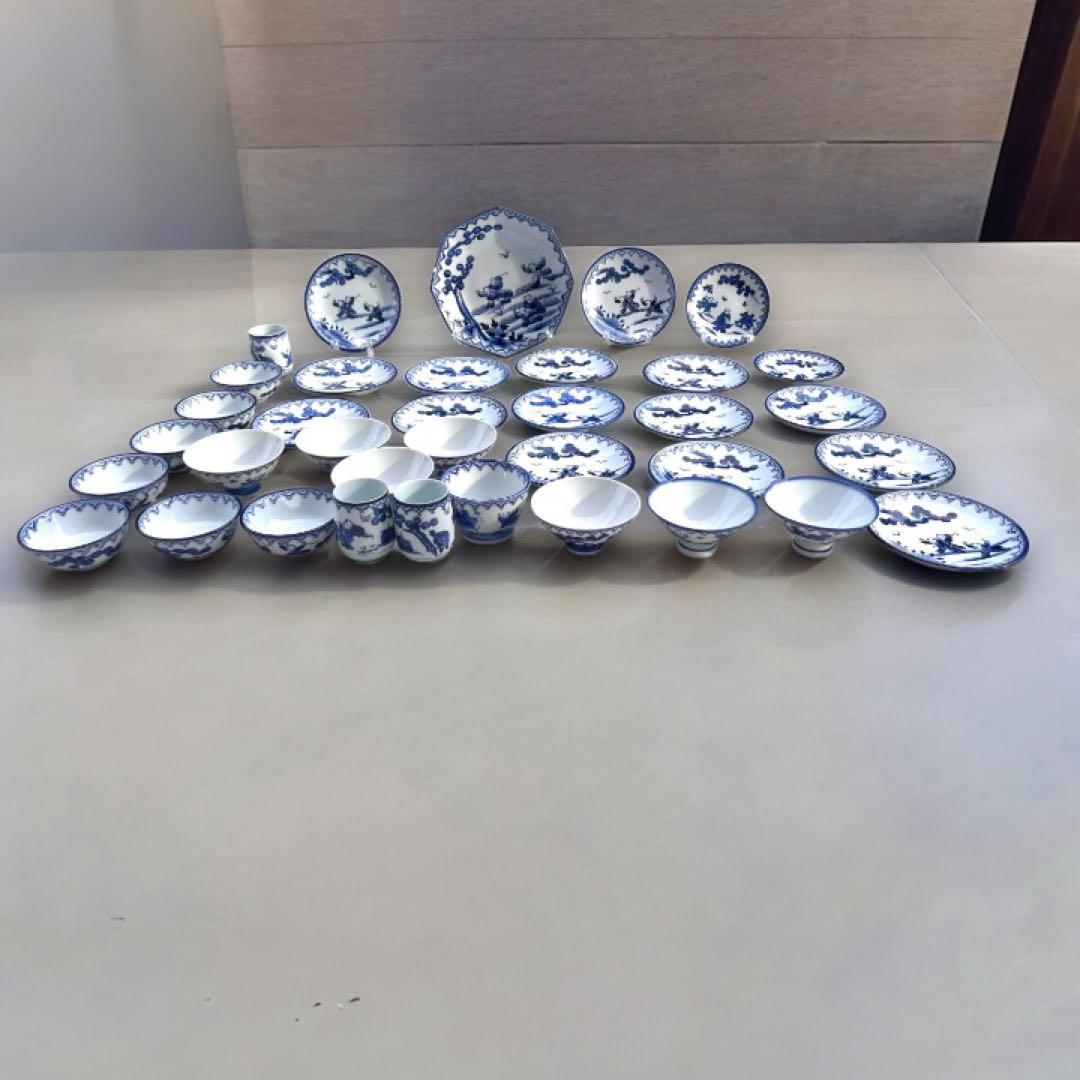 有田焼　鍋島　唐子　和食器　セット 35点 染付 江戸時代〜昭和　セール中