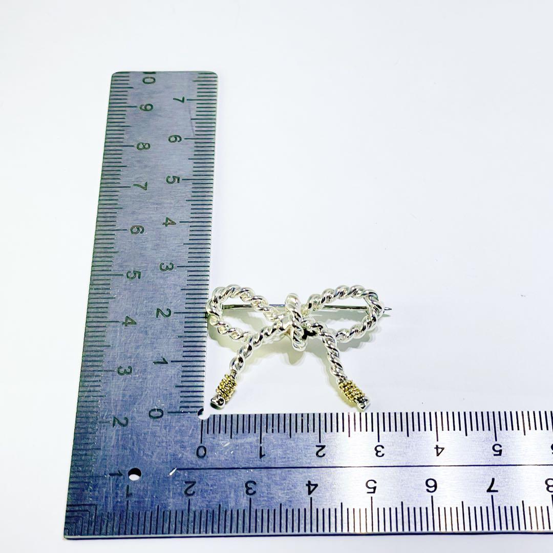 ⚪︎Tiffany&Co. ブローチ リボン ツイスト 925/750 コンビ