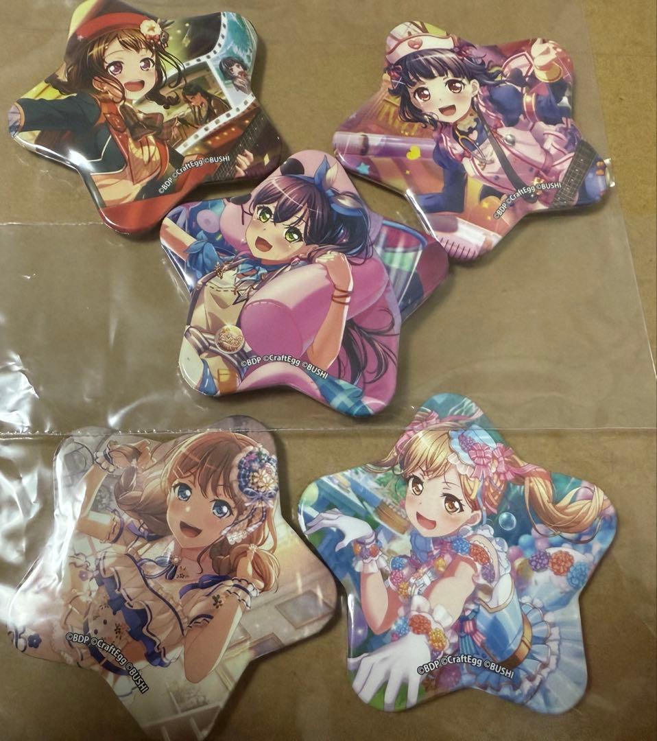 バンドリ 星型缶バッジ Poppin'Party レア品 バンドリ！ BanG Dream