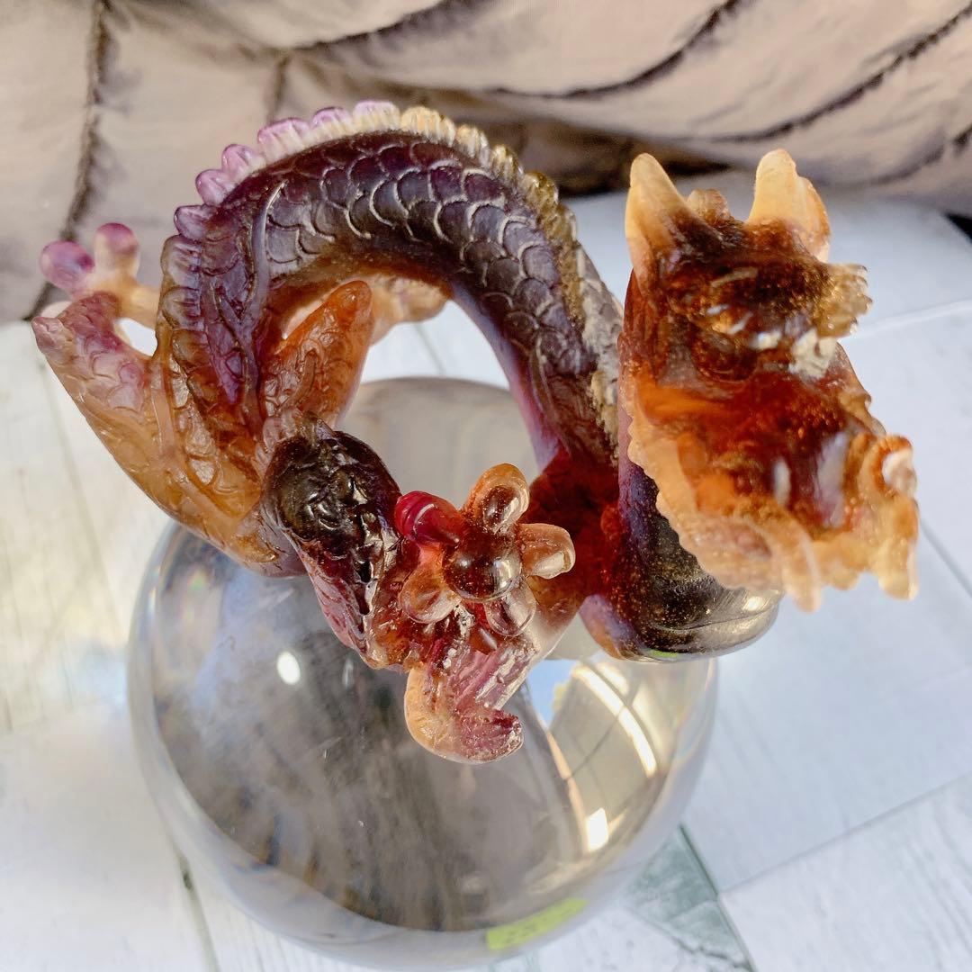 ドームフランス 本体新品同様 竜 龍 辰 ドラゴン 水晶玉 クリスタル