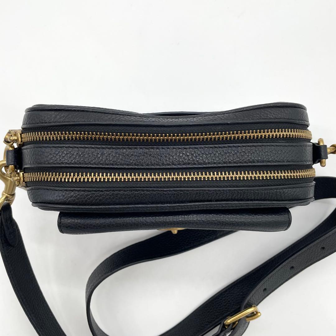 【極美品】コーチ　ウィロウ　カメラバッグ　ターンロック　レザー　ブラック