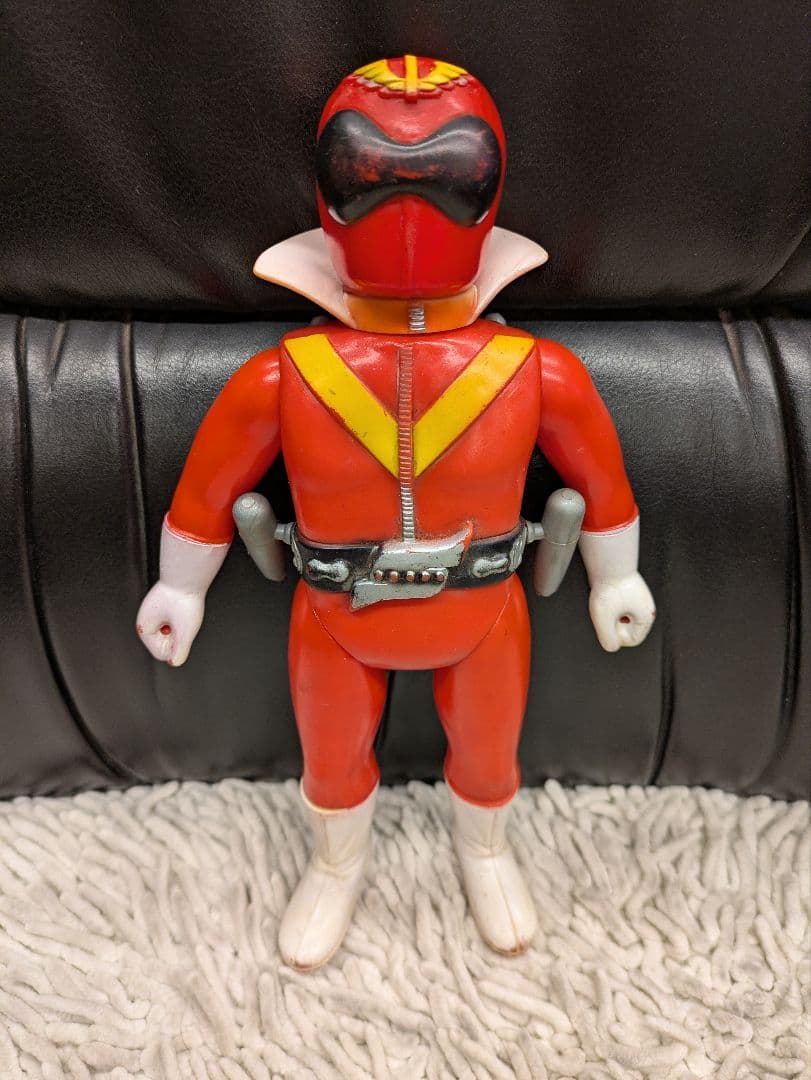 ソフビ 当時物 ゴレンジャー 面取れ アカレンジャー 旧バンダイ