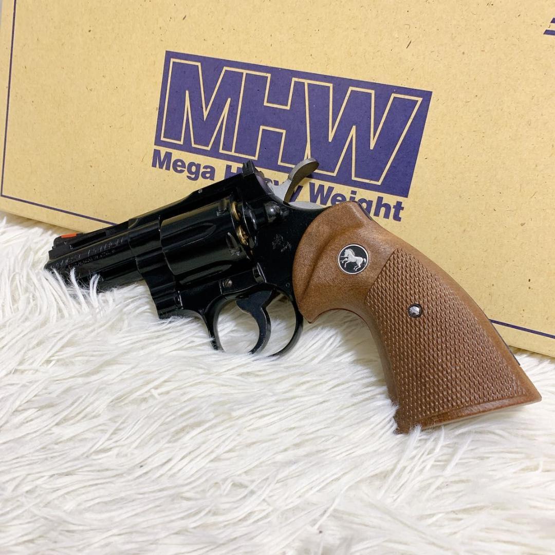 美品 コクサイ ニューコルトコンバットパイソン 3インチ MHWウッディ