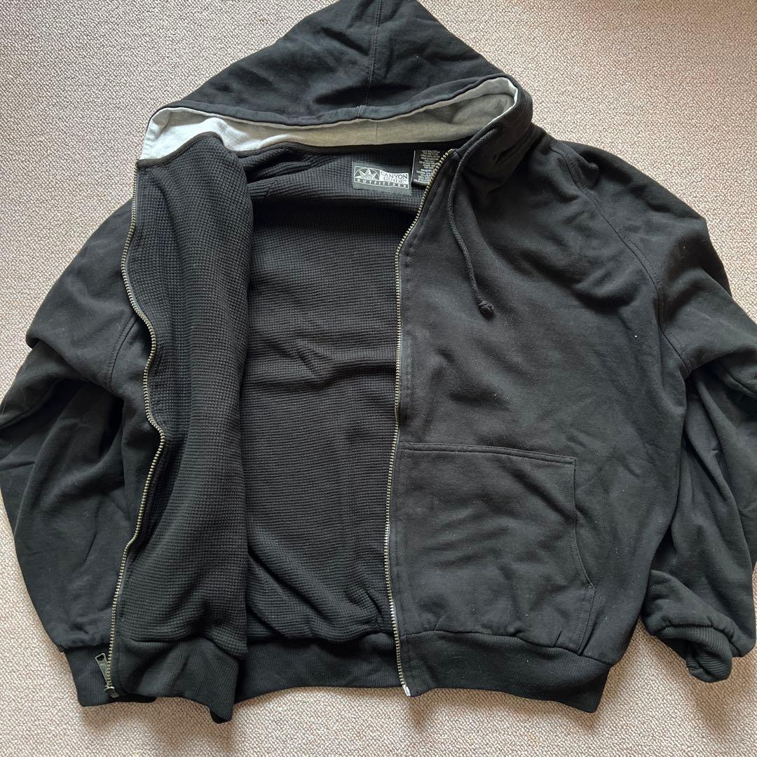 90sUSAダブルフェイスジップアップパーカーヘビーウエイト黒