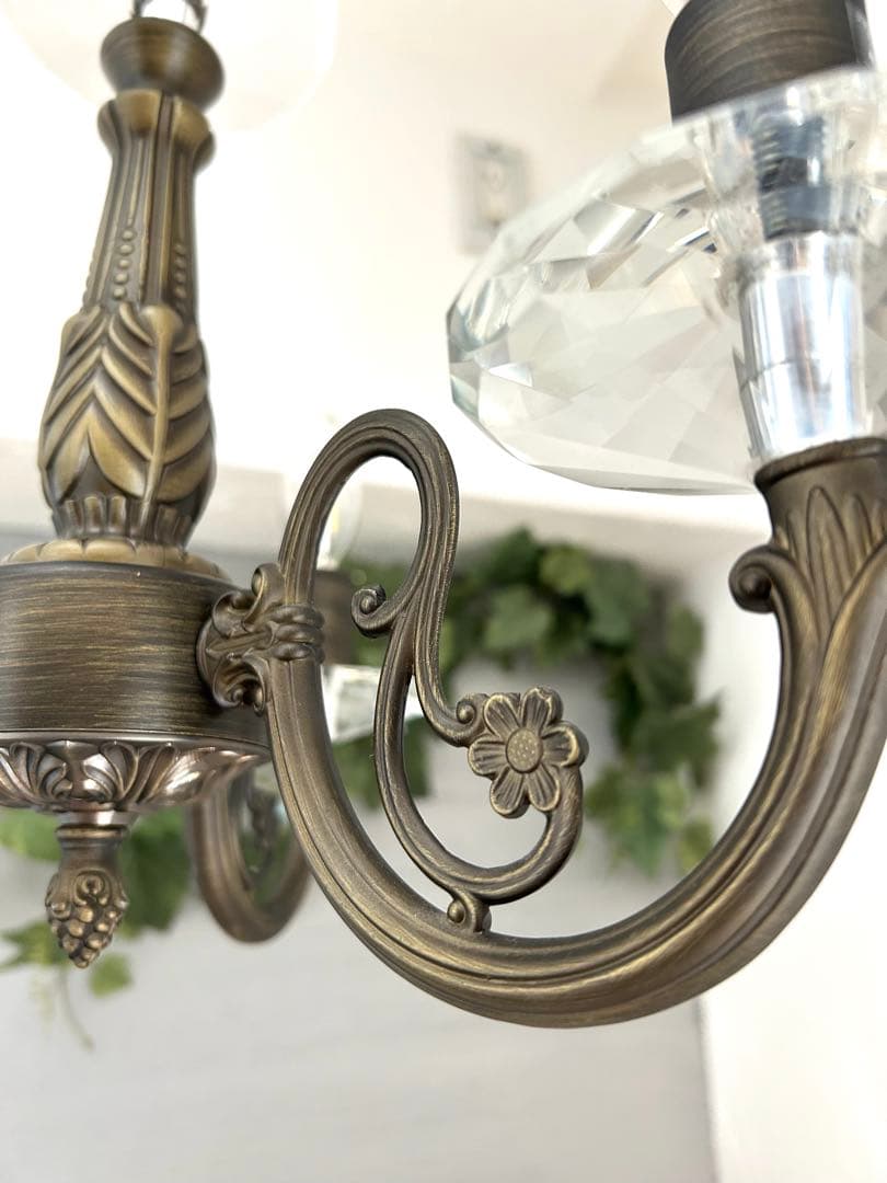 真鍮)シャンデリア 3灯 クラシックデザイン(handle)