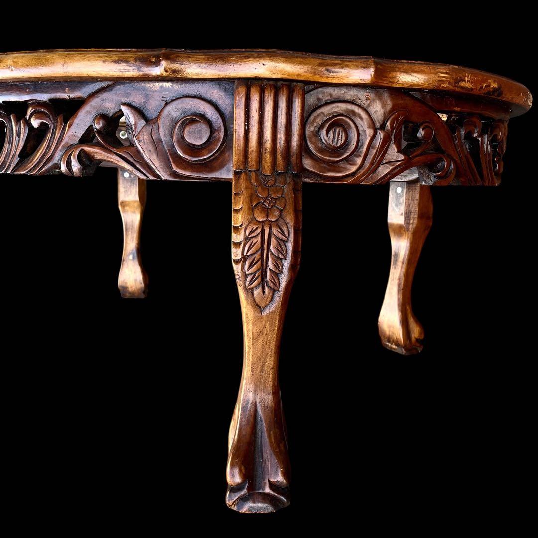 イタリア製 アンティーク 大理石 センターテーブル 最高級 ロココ 彫刻