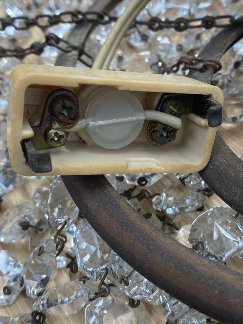 フランスアンティーク クリスタルビーズ シャンデリア 天井照明