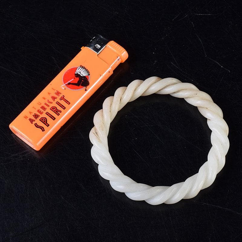 中国 玉石白玉彫刻 玉器 環 装飾品 C 8708E