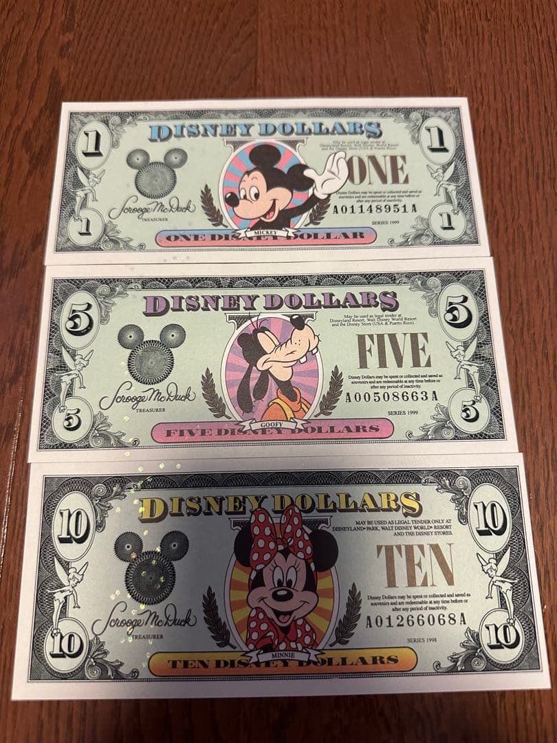 ディズニーダラー 1ドル 5ドル 10ドル セット 【公式通販】 Disney
