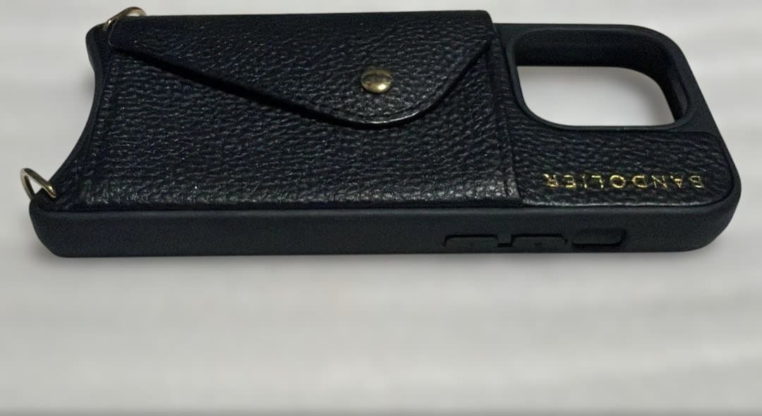 正規品バンドリヤー スマホケースストラップ iPhone15Pro ヘイリー 黒