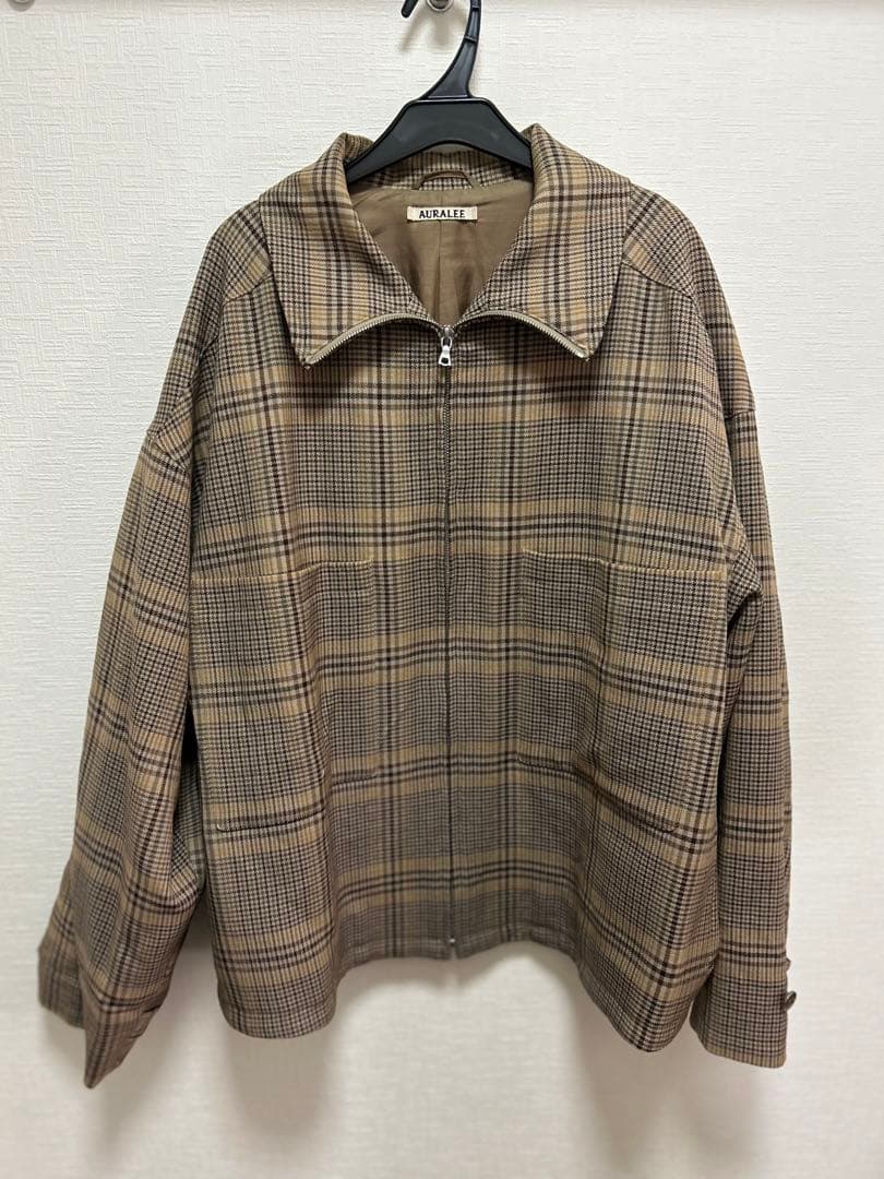 AURALEE チェック柄 ジップアップジャケット