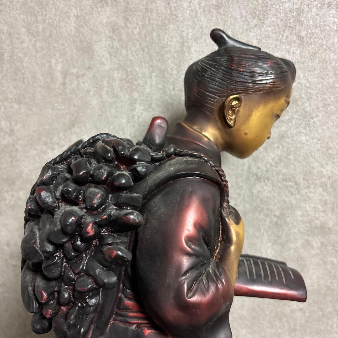 レトロ】約48センチ 二宮金次郎像 置物 アンティーク 二ノ宮金次郎