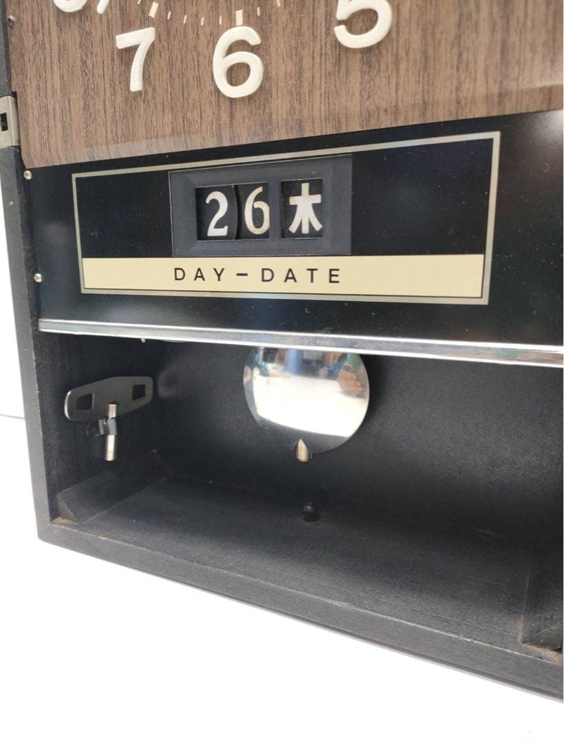 リズム時計 Super Star 30 DAY 柱時計 振り子時計 日付表示付き