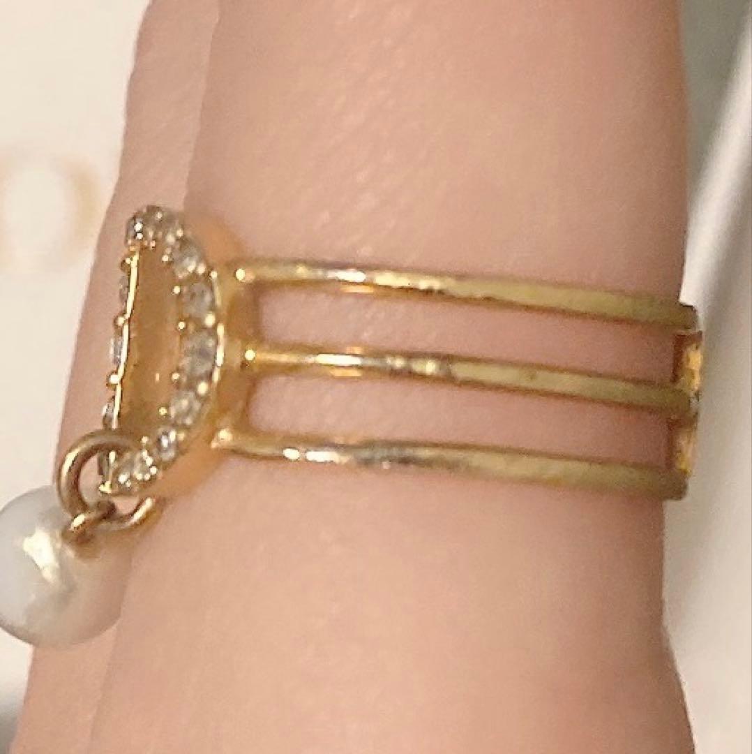 Dior パールリング　指輪　Mサイズ　ショッパー箱付き