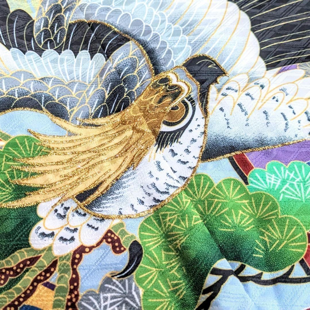 七五三 3歳 男の子 男児 着物 羽織 袴 セット 紺 鷹 松 金刺繍 3B-2