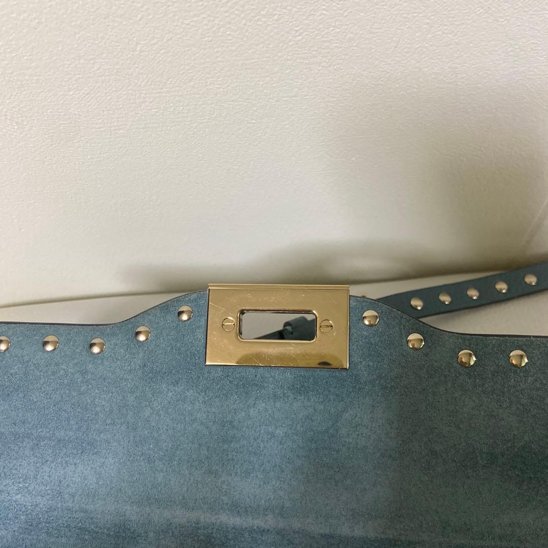 Valentino スタッズ ショルダーバッグ 青