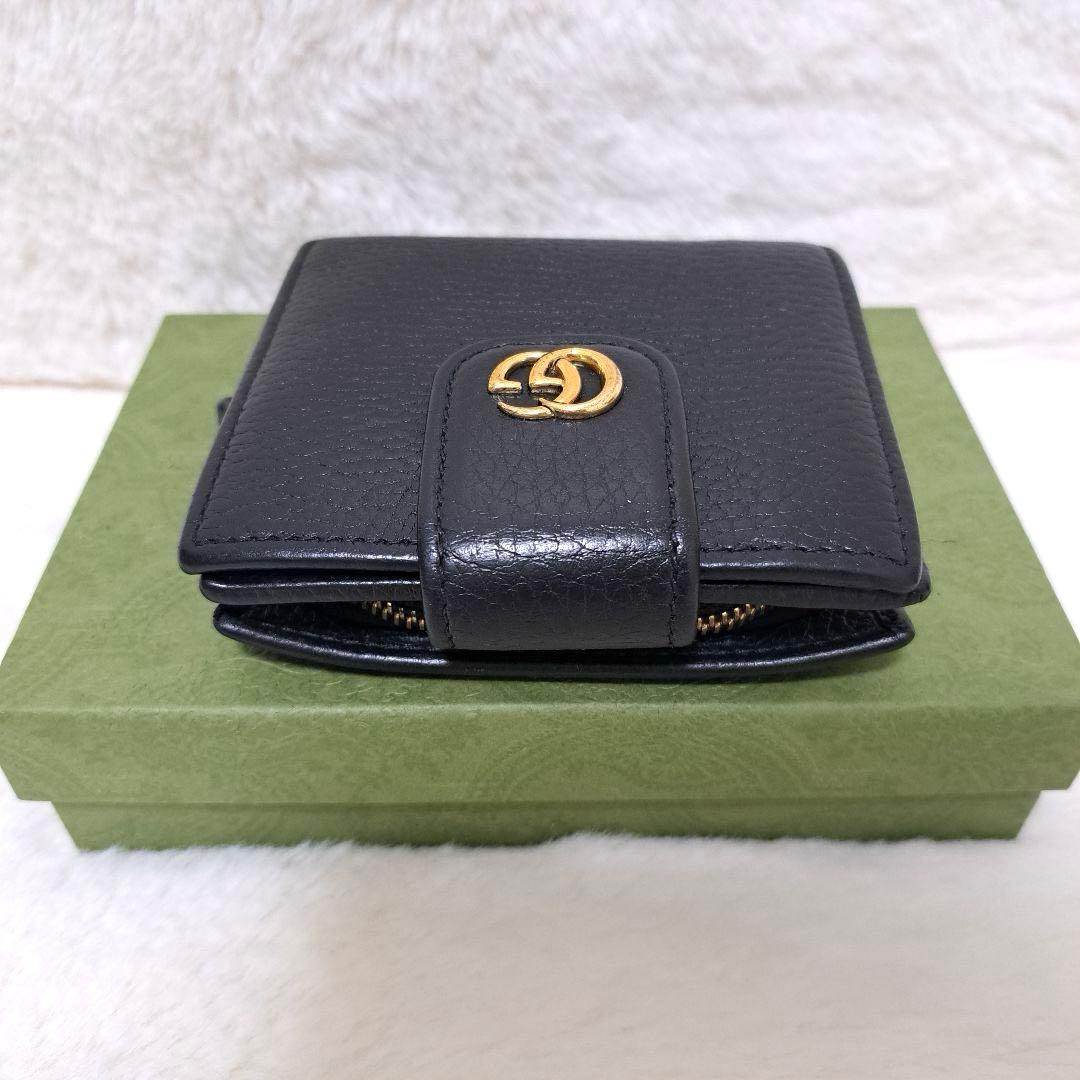 ✨極美品✨グッチ 二つ折り マーモント ブラック レザー GG金具 - メルカリ