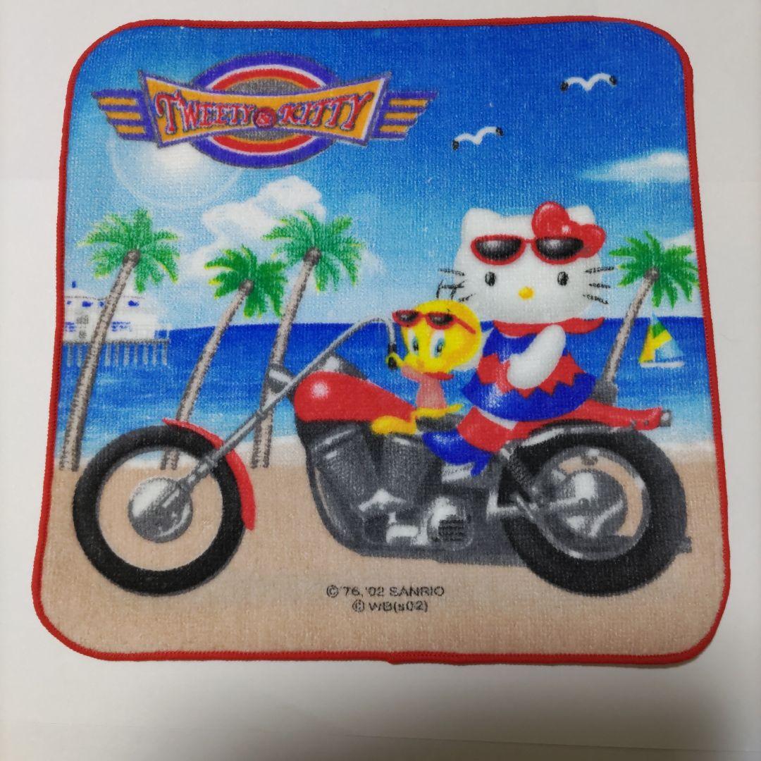 未使用トゥイーティー＆ハローキティ コラボプチタオル4枚セット
