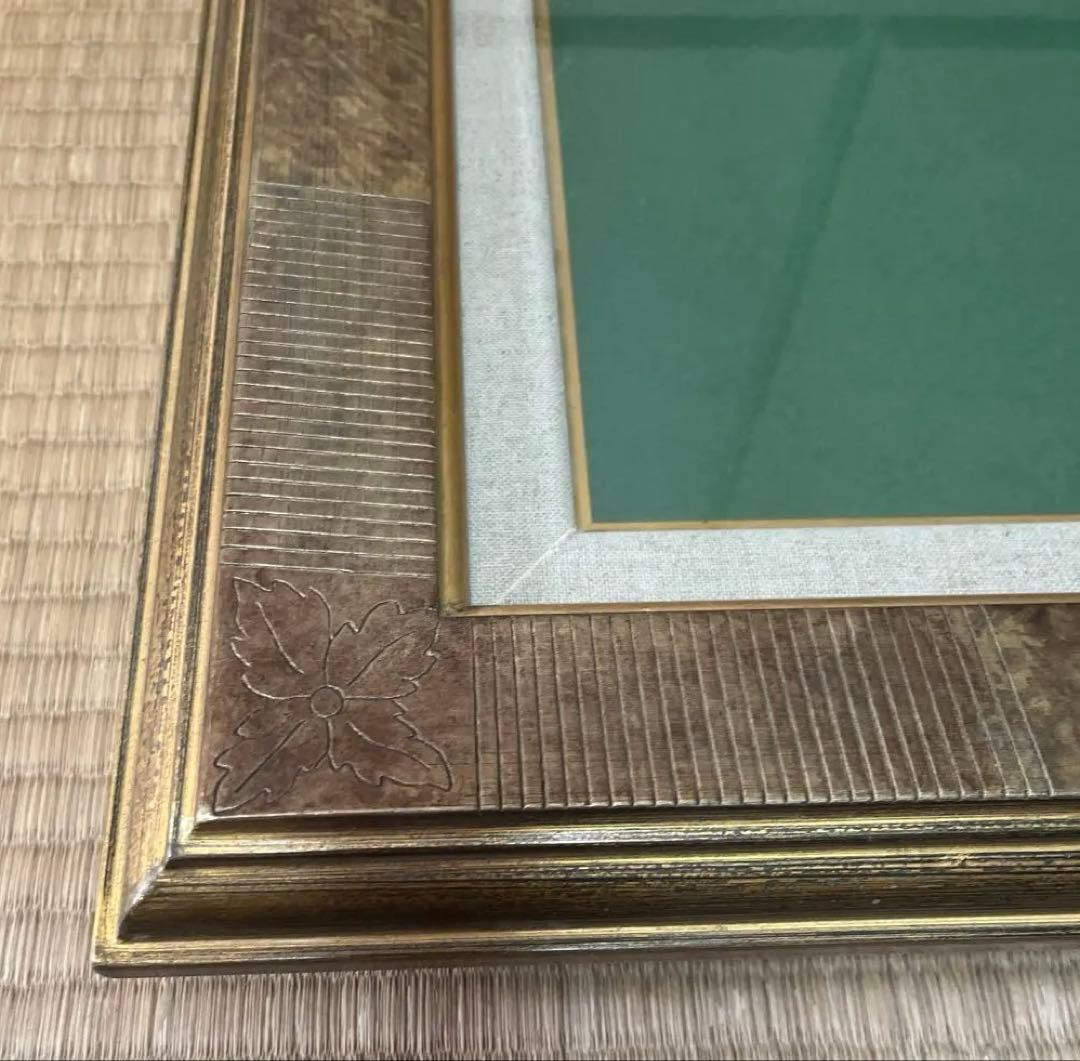 金色 彫刻入り 油彩額縁 F8