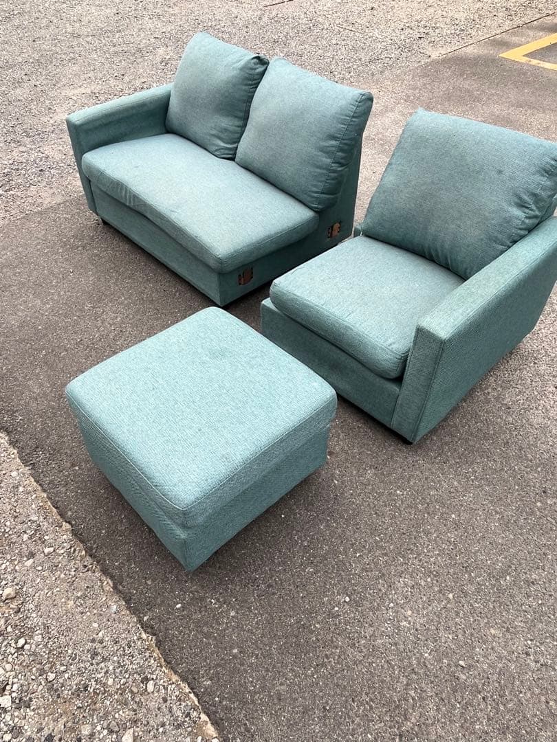 ３人掛けソファ　オットマン付き