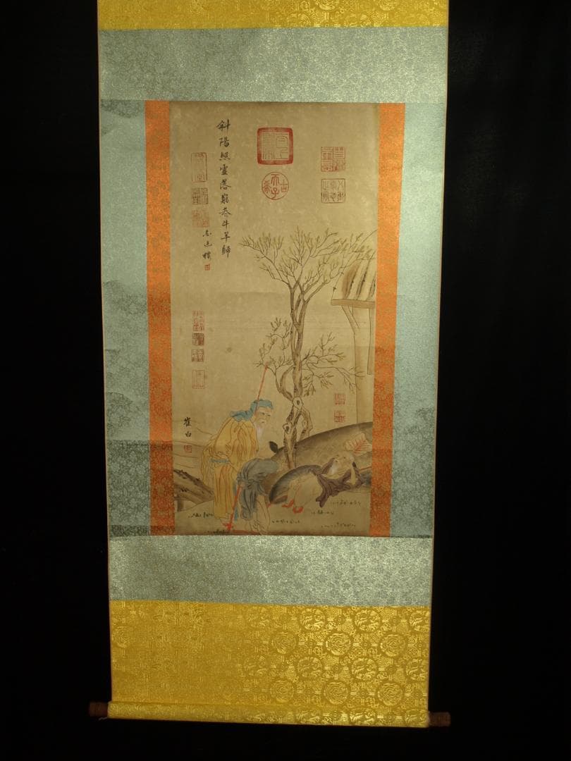 民間仕入れ品 中国清時代の物図 肉筆絵 激安骨董品BD211A13-3