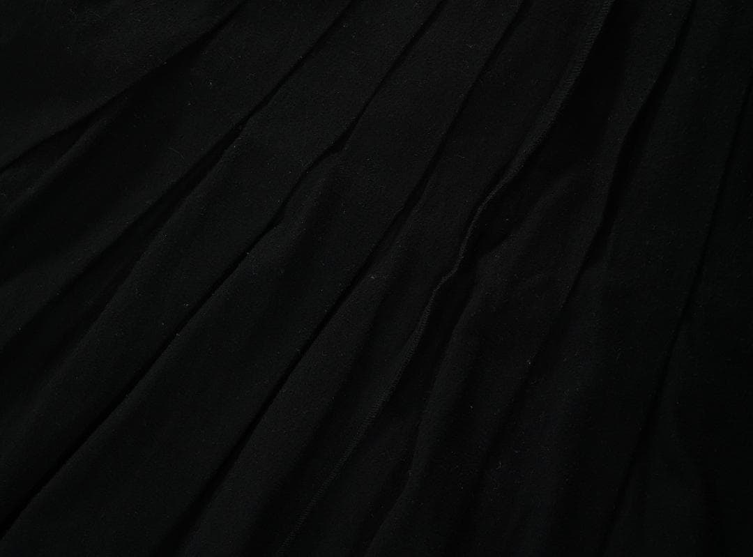 Y's コットン リネン プリーツ スカート 裁ち切り ブラック 1 レディース