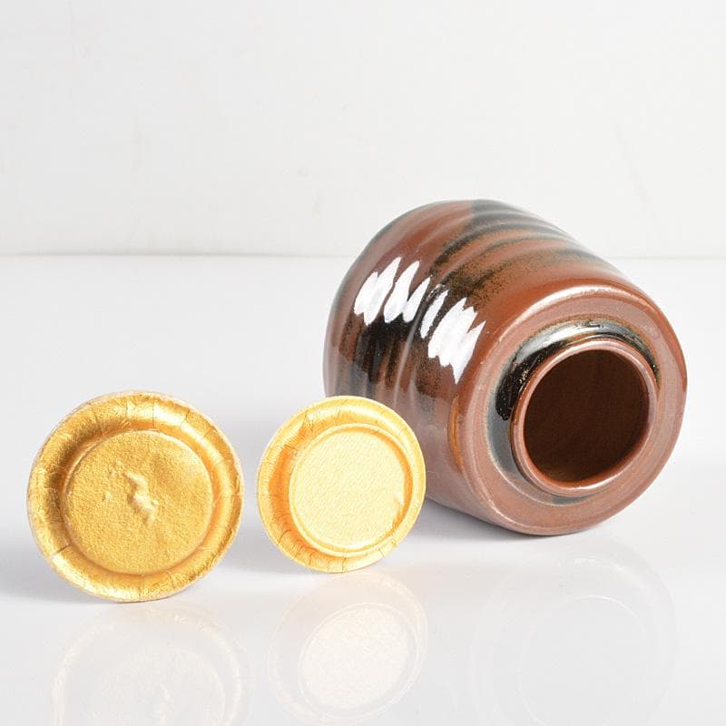 茶道具 京焼 肩衝茶入 在銘 仕覆付 共箱 V R6258｜