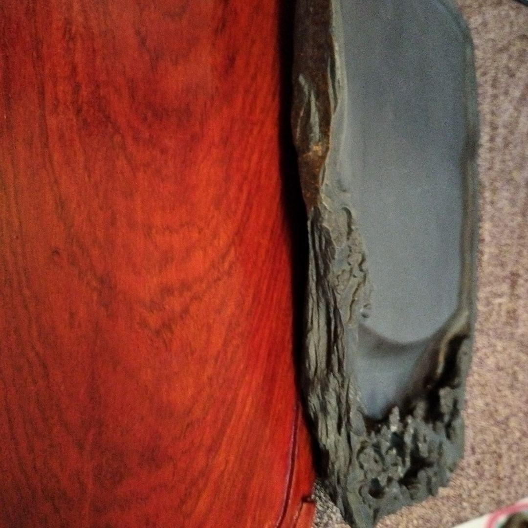 中国骨董【老坑仔巖極品龍雲古端渓硯石】旧家蔵コレクション貴重希少名品細工精密龍彫