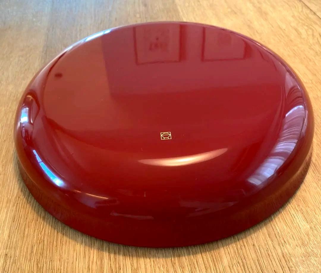 山田平安堂 赤い漆器 丸型盆