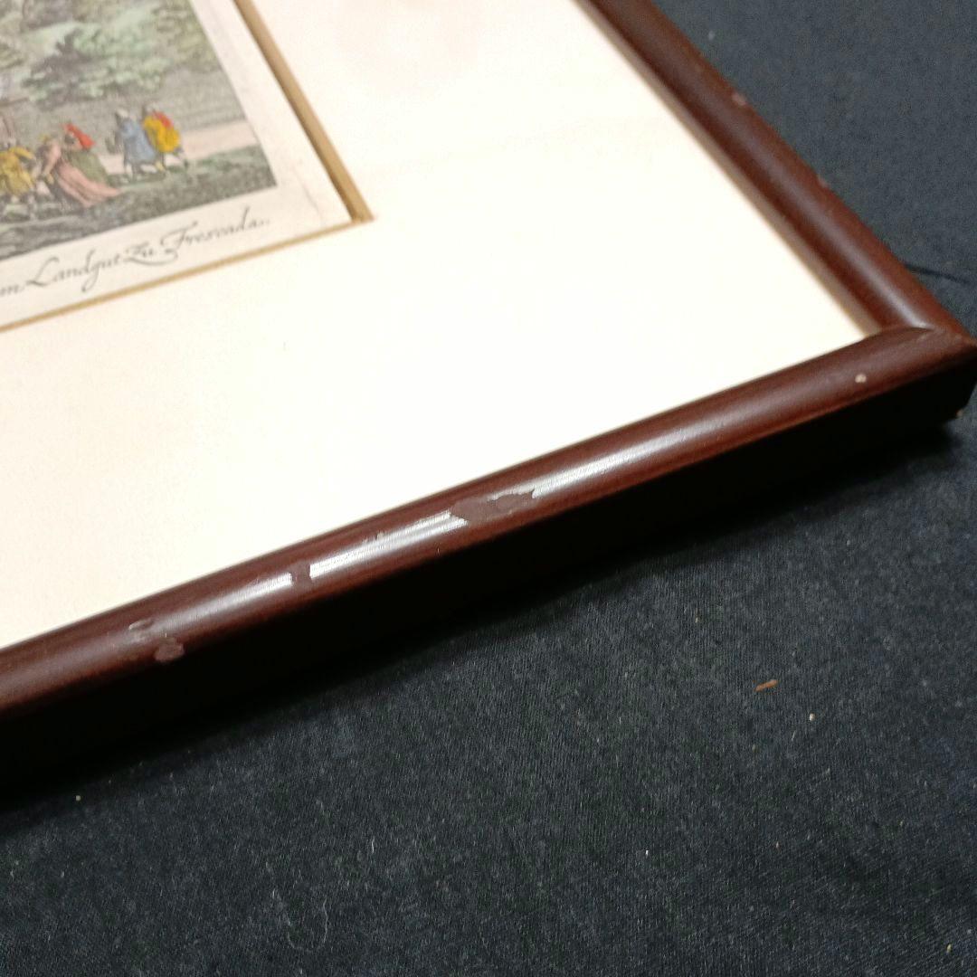 額装品 古典版画 1685年 FALDA 「Villa Frescada」ローマ