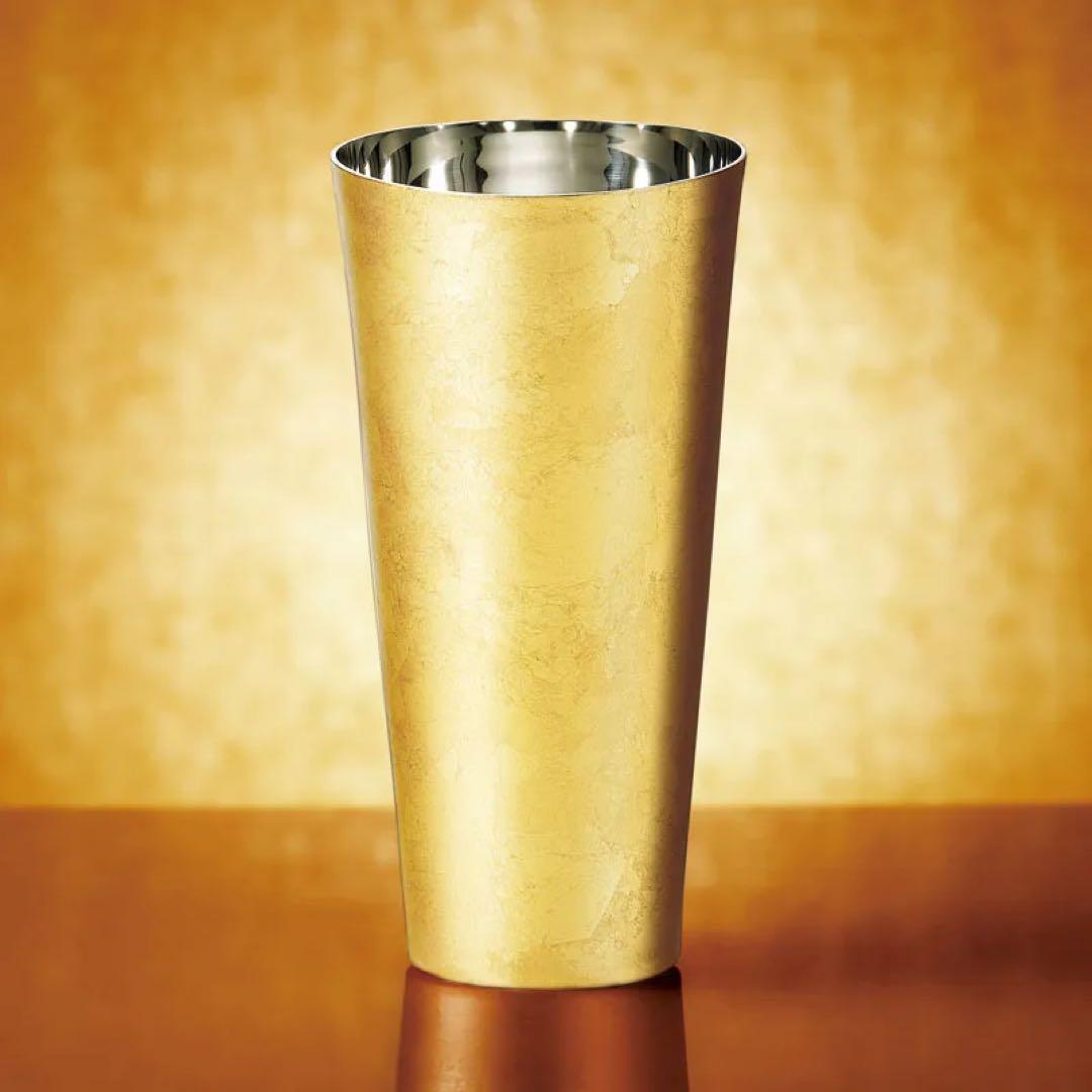 漆磨シーマ箔衣2重ピルスナーカップ(桐箱＆越前和紙コースター付)SCW