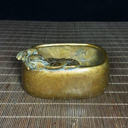 銅器 金魚筆洗 四方双魚硯 文房四宝 装飾品 工芸品 置物 - メルカリ
