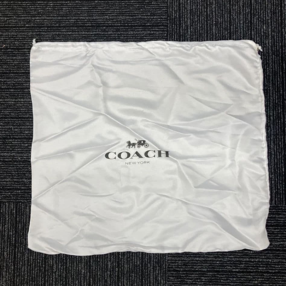 2枚セット】COACH コーチ 収納袋 保存袋 巾着 白大サイズ 正規ロゴ入り