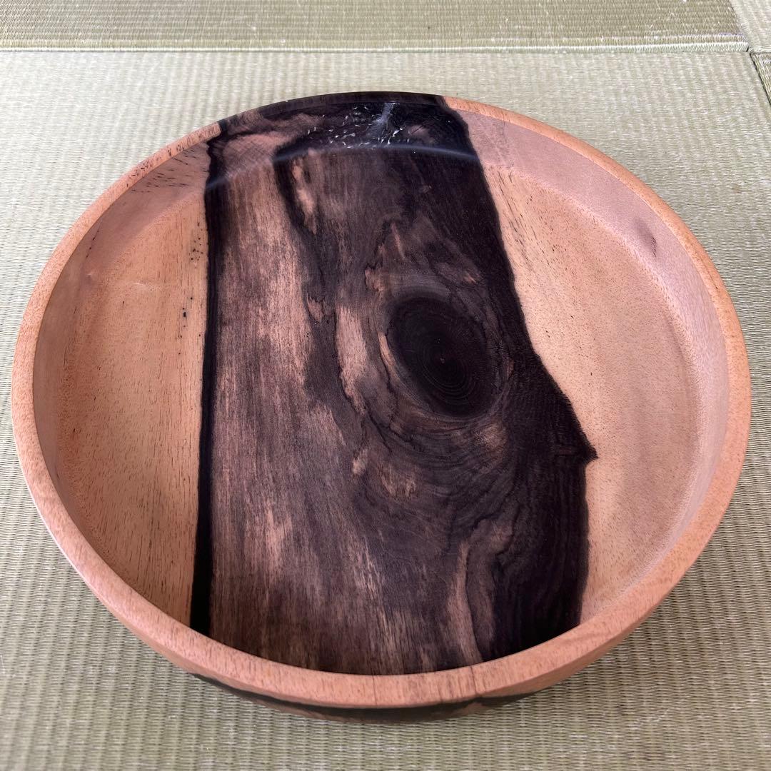 銘木 総黒柿無垢造 黒柿 茶櫃 茶びつ 取込盆