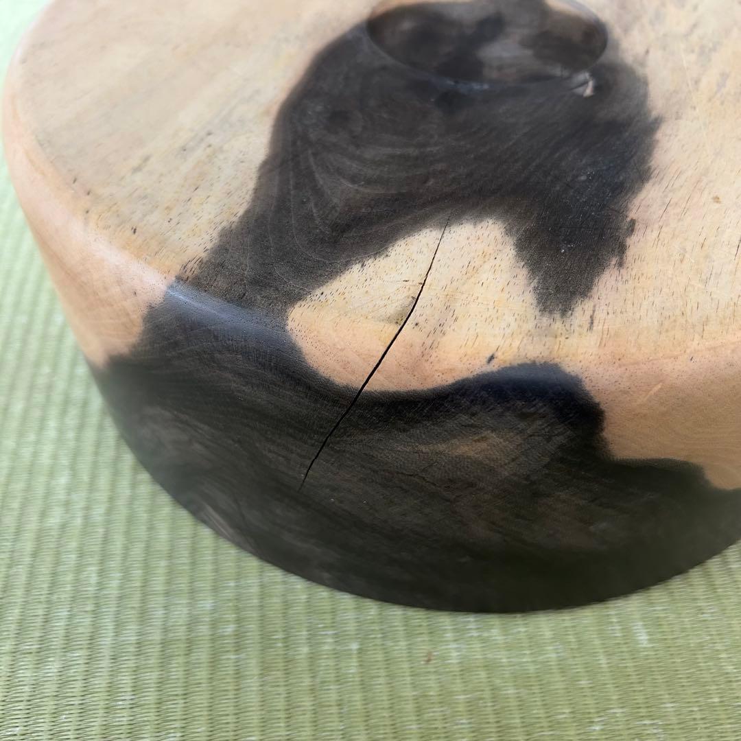 銘木 総黒柿無垢造 黒柿 茶櫃 茶びつ 取込盆