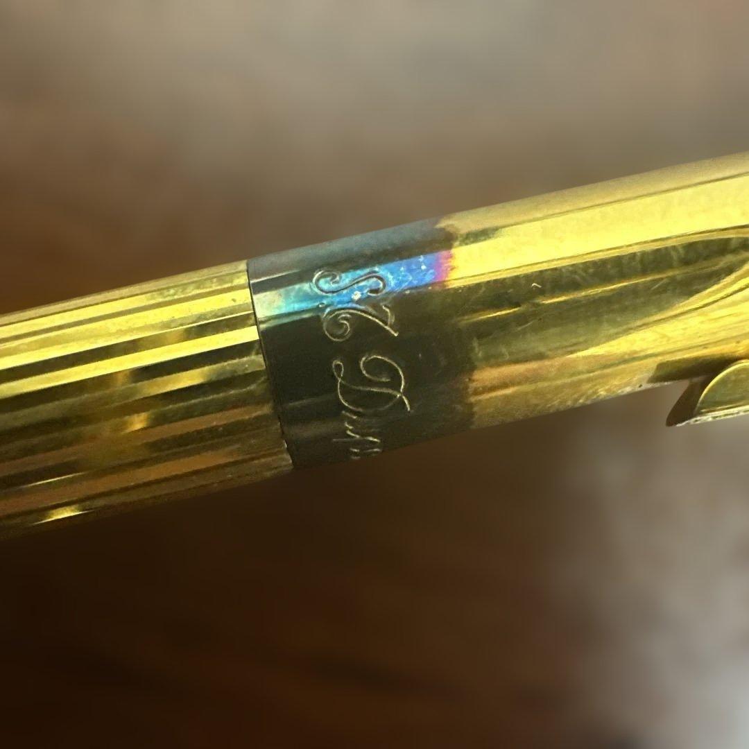☆希少925刻印☆デュポンゴールドライン高級ボールペン インクなし