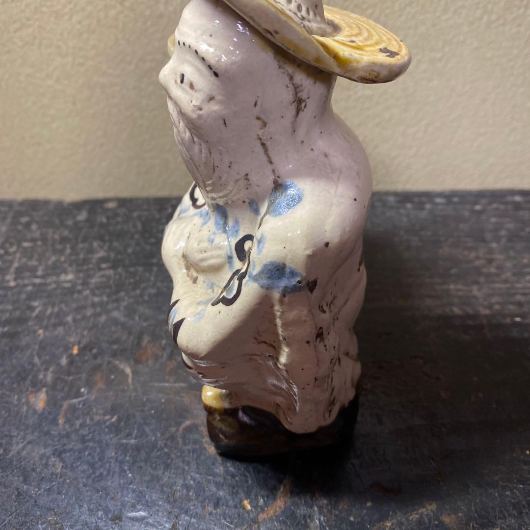 中国古玩変形人物花生14cm9cm6cm