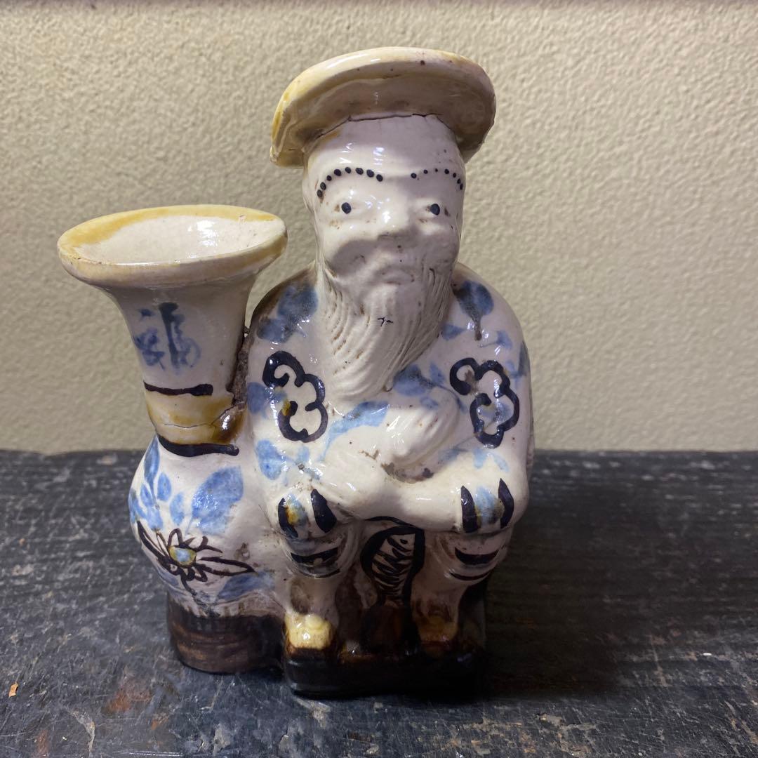 中国古玩変形人物花生14cm9cm6cm