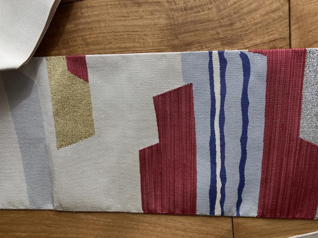 銀座 ちた和 帯 綴れ織り 名古屋帯　送料無料　赤　金　青　グレー