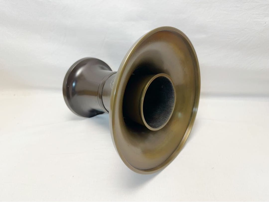 未使用 華道具 ラッパ型 銅 花入 重さ約3.6kg 金属工芸